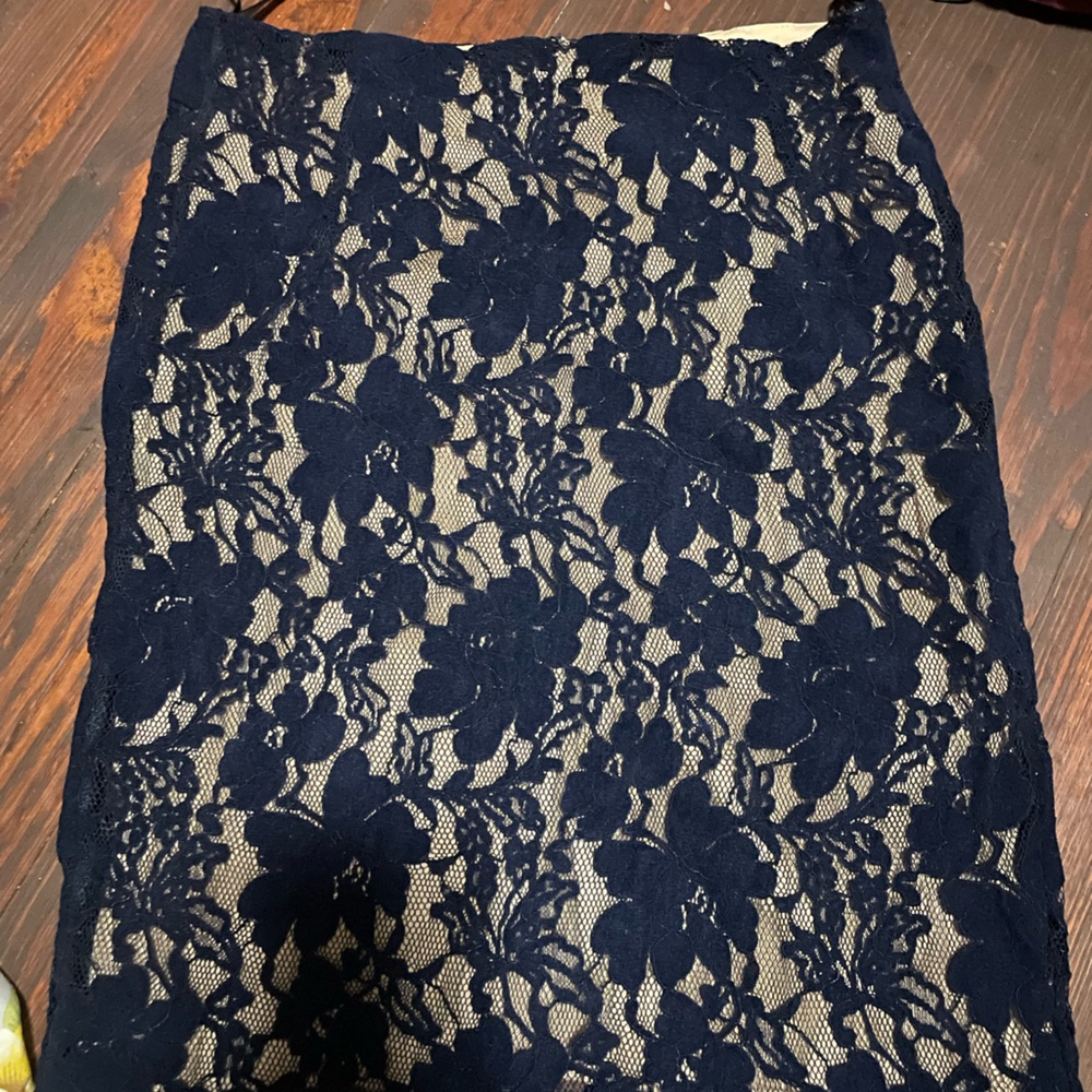 Papaya Midnight Blue Floral Lace Skirt